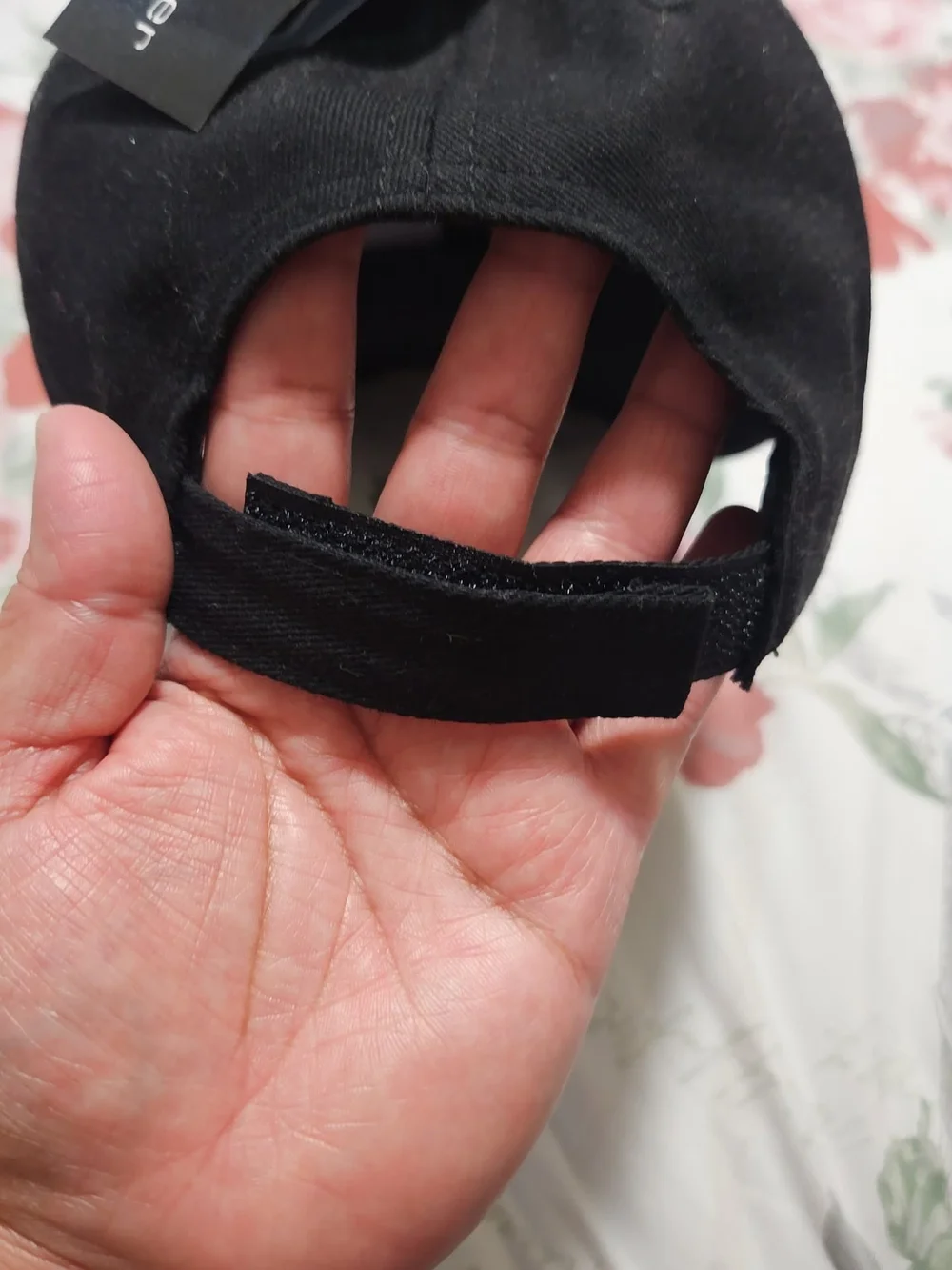 Black Baseball Cap with Pearl Heart and Rhinestone Trim